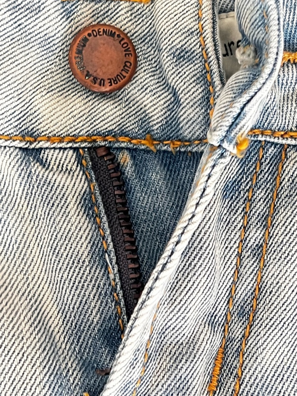 Love Culture Acid Wash Distressed Denim Shorts M Low Rise Frayed Festival - Picture 8 of 11